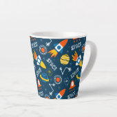 Cute Colorful Space Adventtern Latte Mok (Rechterhoek)