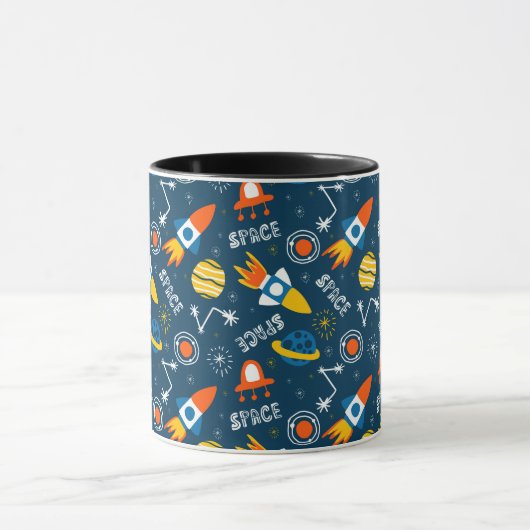 Cute Colorful Space Adventtern Mok (Midden)