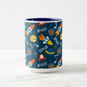 Cute Colorful Space Adventtern Mok (Midden)