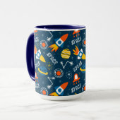 Cute Colorful Space Adventtern Mok (Voorkant links)