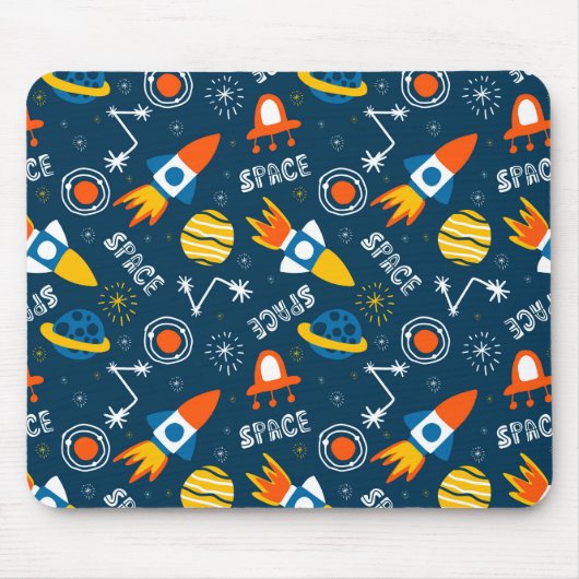 Cute Colorful Space Adventtern Muismat (Voorkant)