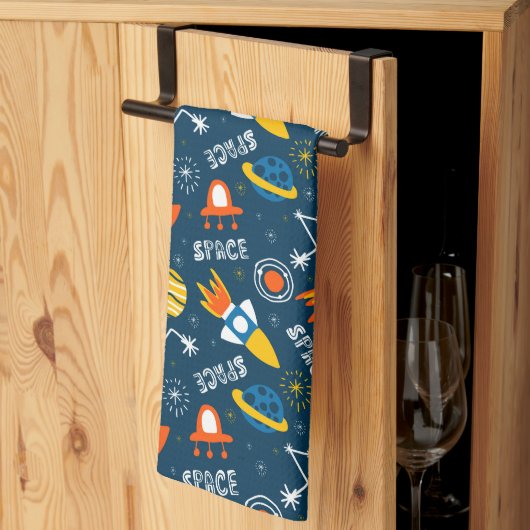 Cute Colorful Space Adventtern Theedoek (Derde Gevouwen)