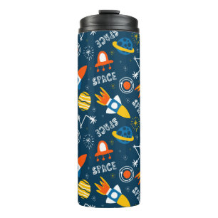 Cute Colorful Space Adventtern Thermosbeker