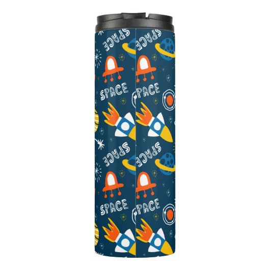 Cute Colorful Space Adventtern Thermosbeker (Achterkant)