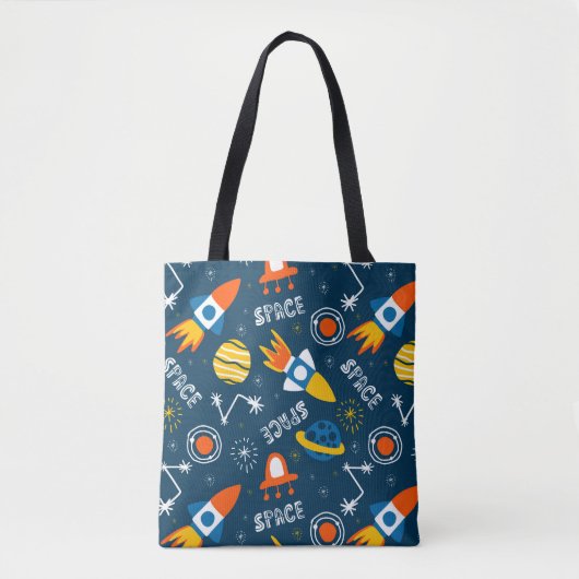 Cute Colorful Space Adventtern Tote Bag (Voorkant)