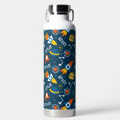 Cute Colorful Space Adventtern Waterfles (Voorkant)