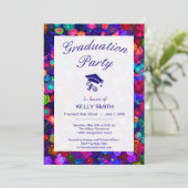 Cute colorful spiraal kosmos graduation party kaart (Staand voorkant)