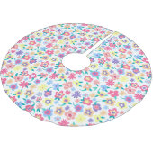 Cute colorful spring flower patroon kerstboom rok (Gekanteld)