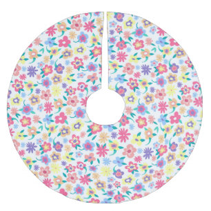 Cute colorful spring flower patroon kerstboom rok