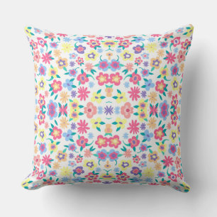 Cute colorful spring flower patroon kussen