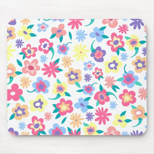 Cute colorful spring flower patroon muismat (Voorkant)