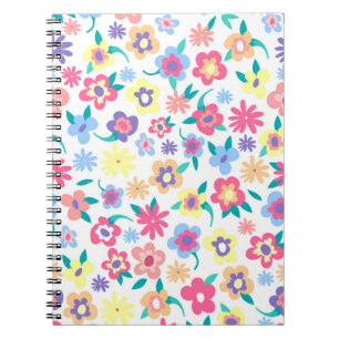 Cute colorful spring flower patroon notitieboek