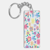 Cute colorful spring flower patroon sleutelhanger (Voorkant Links)