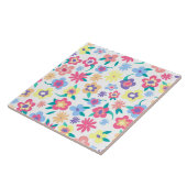 Cute colorful spring flower patroon tegeltje (Zijkant)
