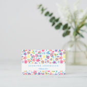 Cute colorful spring flower patroon visitekaartje (Staand voorkant)