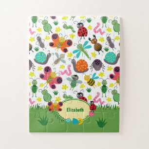 Cute Colorful Spring Insects Pattern Kinder Legpuzzel