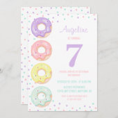 Cute Colorful Sprinkle Donuts Kids Birthday Kaart (Voorkant / Achterkant)