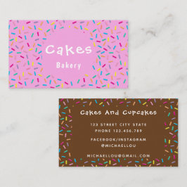 Cute Colorful Sprinkles Bakery Visitekaartje