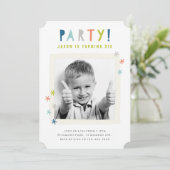 Cute Colorful Stars | Jongerenfeest Kaart (Staand voorkant)