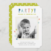 Cute Colorful Stars | Jongerenfeest Kaart (Voorkant / Achterkant)