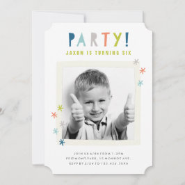 Cute Colorful Stars | Jongerenfeest Kaart