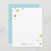 Cute Colorful Stars Kinder Notitiekaartje (Voorkant / Achterkant)