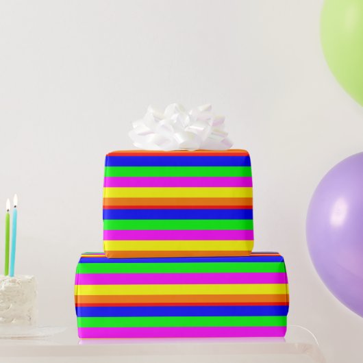 Cute Colorful Striped Cadeaupapier (Feestgeschenken)