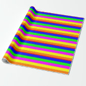 Cute Colorful Striped Cadeaupapier (Uitgerold)