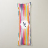 Cute Colorful Striped Pattern Lichaamskussen (Achterkant (Verticaal))