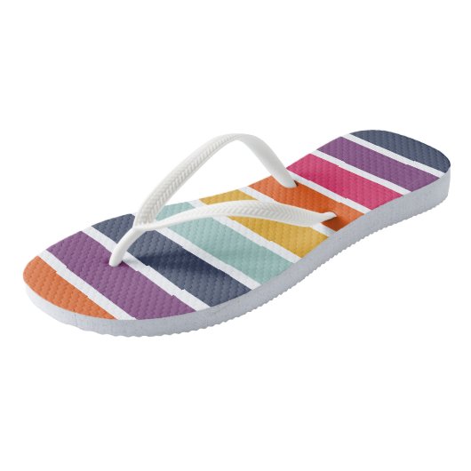 Cute Colorful Striped Pattern Teenslippers (Schuin)