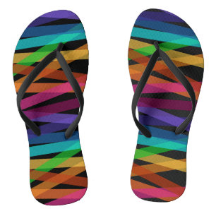 Cute Colorful Striped Pattern Teenslippers