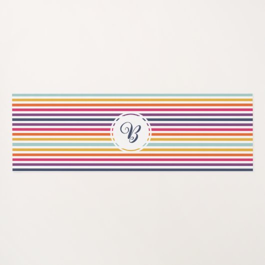 Cute Colorful Striped Pattern Yogamat (Achterkant (horizontaal))