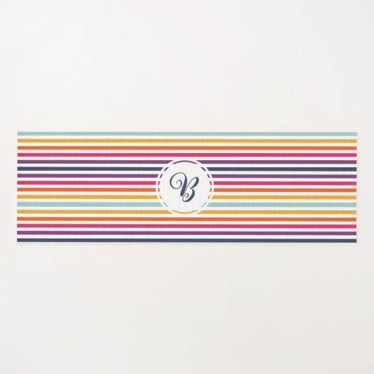 Cute Colorful Striped Pattern Yogamat (Voorkant (horizontaal))