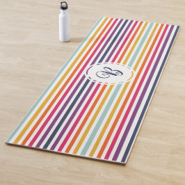 Cute Colorful Striped Pattern Yogamat