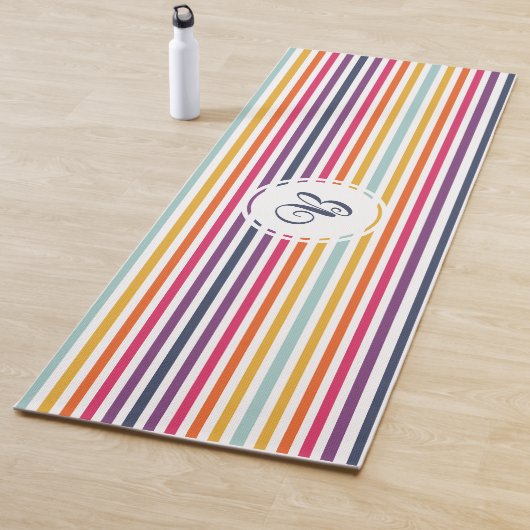 Cute Colorful Striped Pattern Yogamat (In situ)