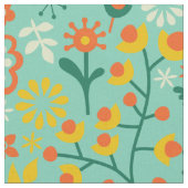 Cute Colorful Stylied Retro Flowers Pattern Stof (Close Up)