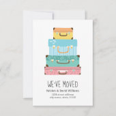 Cute Colorful Suitcase We hebben Moving Aankondiging (Voorkant)