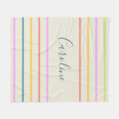 Cute Colorful Summer Stripes Personalized Fleece Deken (Voorkant (Horizontaal))