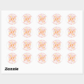 Cute Colorful Sunshine 1e verjaardag Dank u Ronde Sticker (Vel)