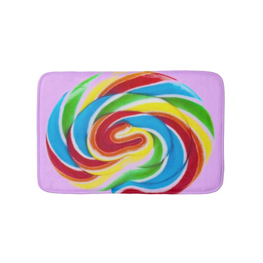 Cute Colorful Sweet Snoep Rainbow Lollipop Badmat (Voorkant)