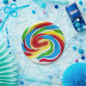 Cute Colorful Sweet Snoep Rainbow Lollipop Papieren Bordje (Feest)