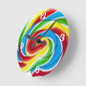 Cute Colorful Sweet Snoep Rainbow Lollipop Ronde Klok (Hoek)