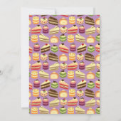 Cute & Colorful Tea Cakes Illustrated Bridal Party Kaart (Achterkant)