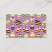 Cute & Colorful Tea Cakes Illustrated Pattern Visitekaartje (Achterkant)