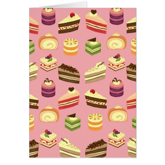 Cute Colorful Tea Cakes Illustratiepatroon (Voorkant)
