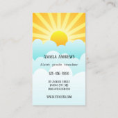 Cute Colorful Teacher Visitekaartje (Achterkant)