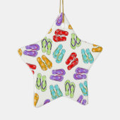 Cute Colorful Teenslippers Keramisch Ornament (Rechts)