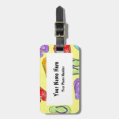 Cute Colorful Teenslippers Print - Geel Bagagelabel (Voorkant verticaal)