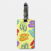 Cute Colorful Teenslippers Print - Geel Bagagelabel (Achterkant verticaal)