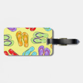 Cute Colorful Teenslippers Print - Geel Bagagelabel (Achterkant horizontaal)
